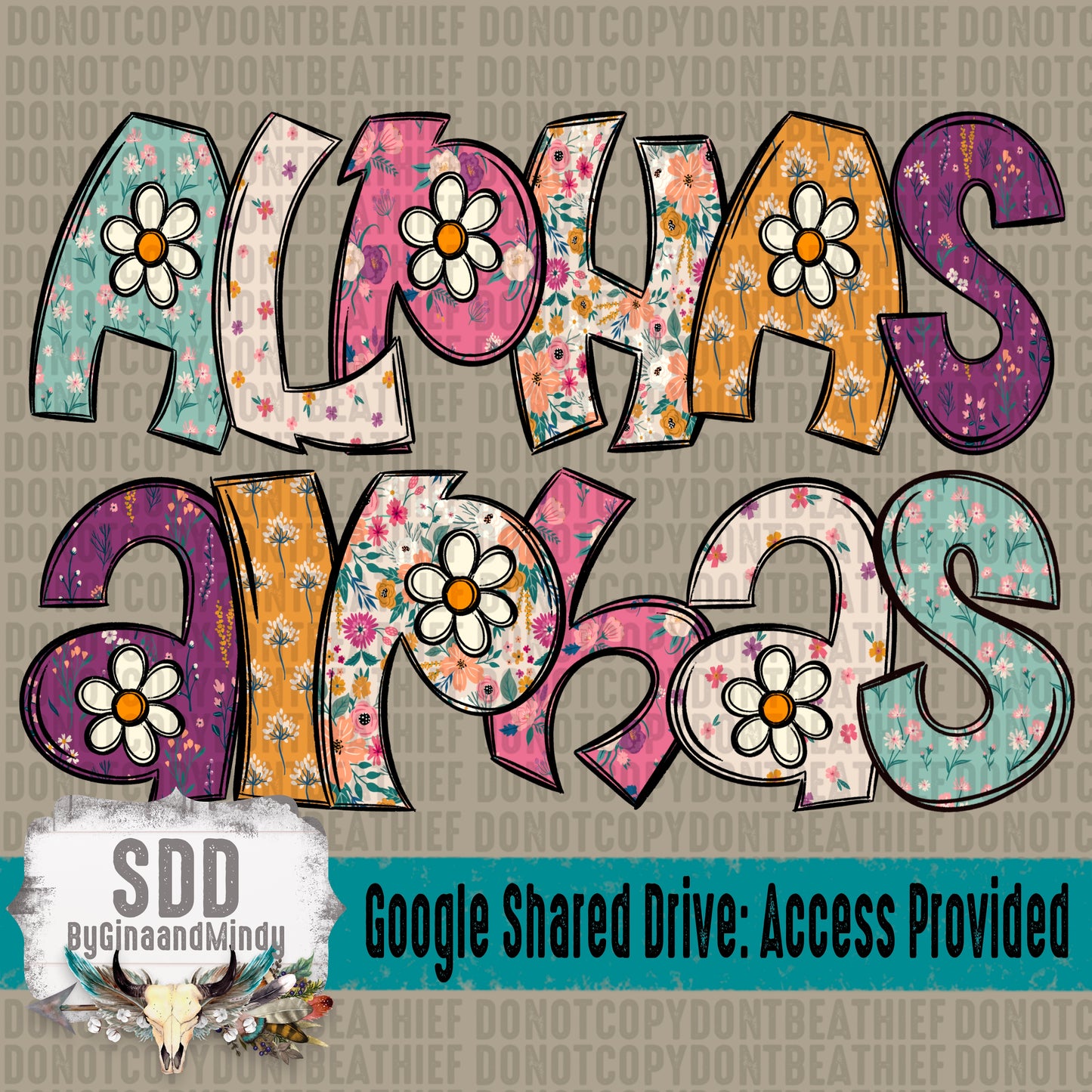 Wildflower Whimsy Doodle (6 Sets Uppercase, Lowercase, Numbers, & Special Characters)
