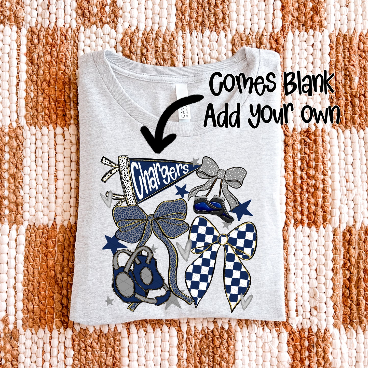 Wrestling Bows Collection; Navy Blue & Grey