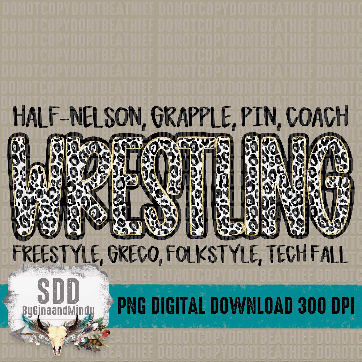 Leopard Wrestling Doodle