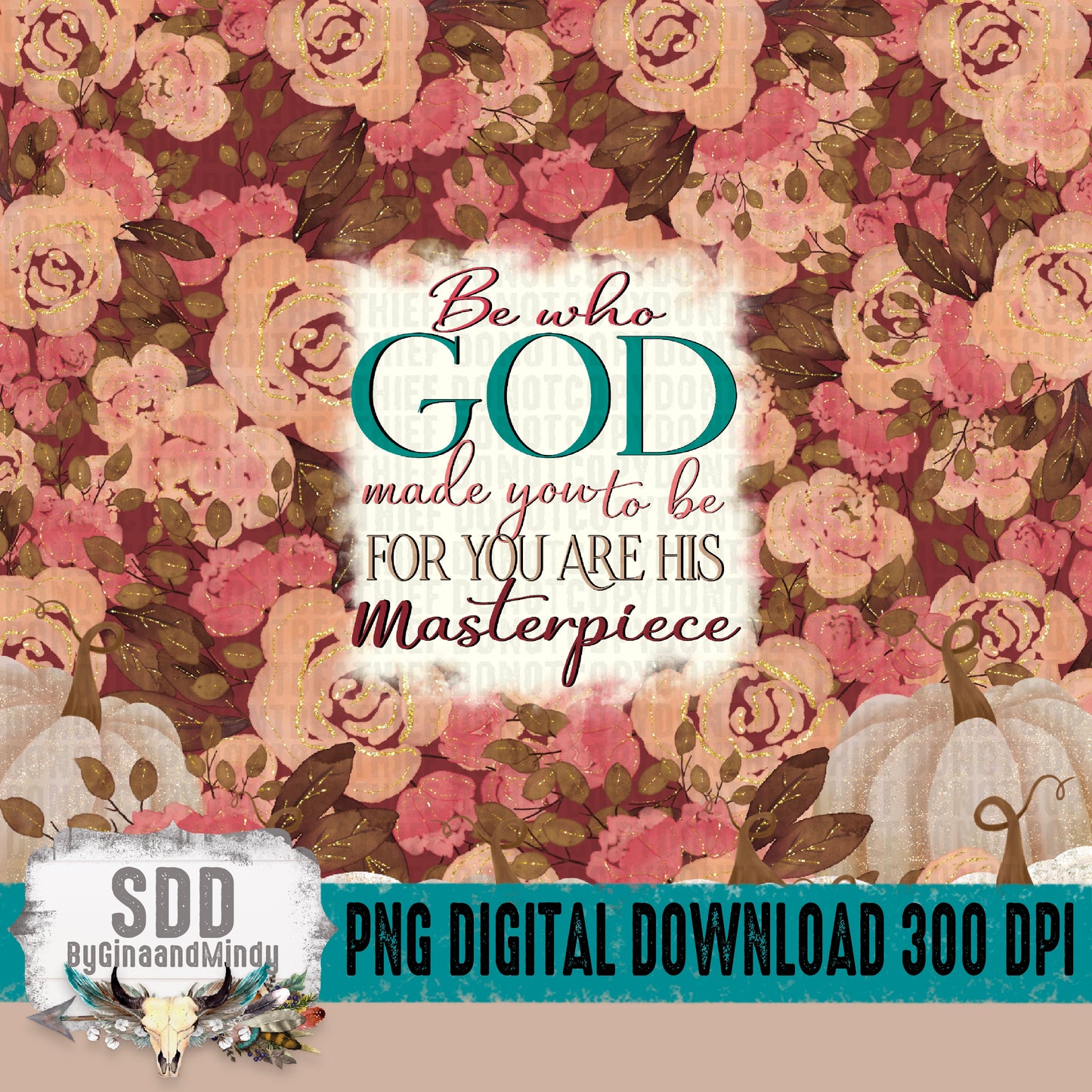 Be Who God Made You & Fall Floral Skinny Tumbler 20 oz bundle