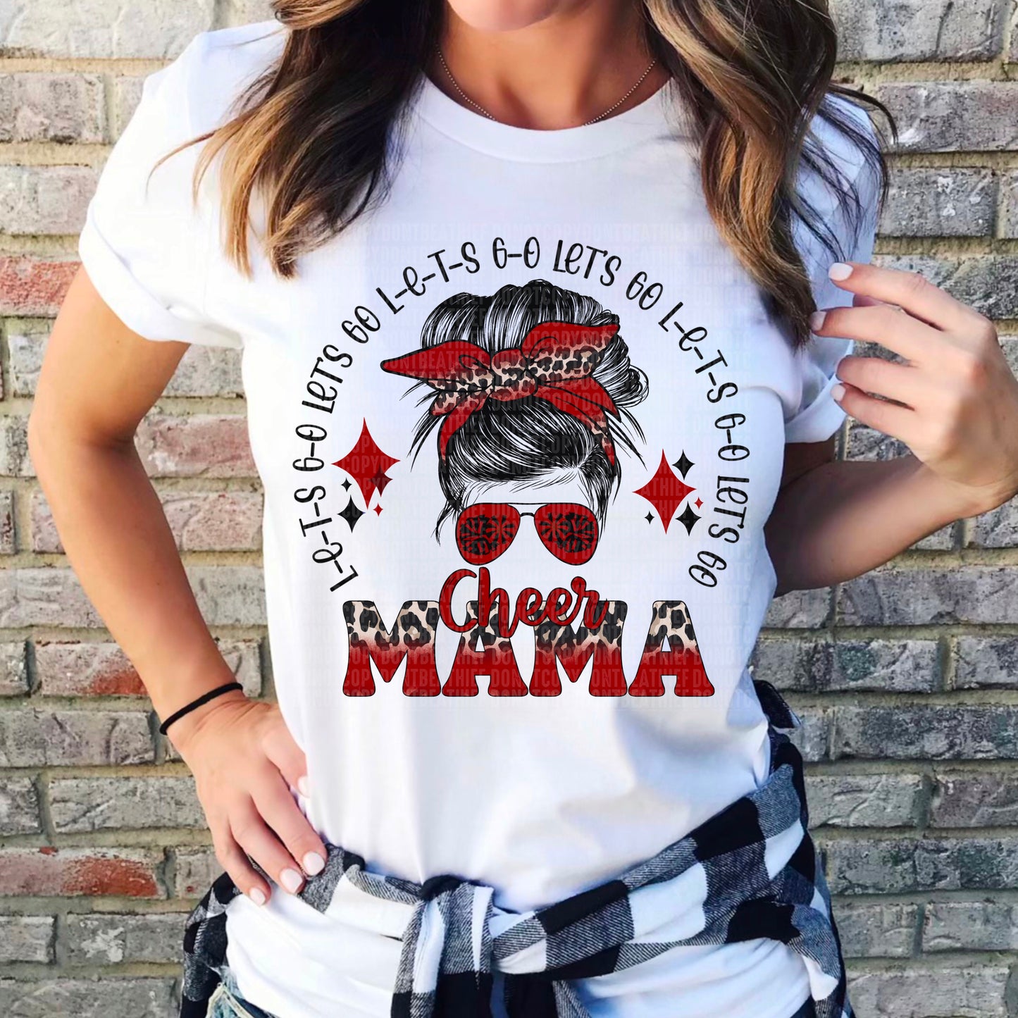 Cheer Mama Messy Bun Red/Black