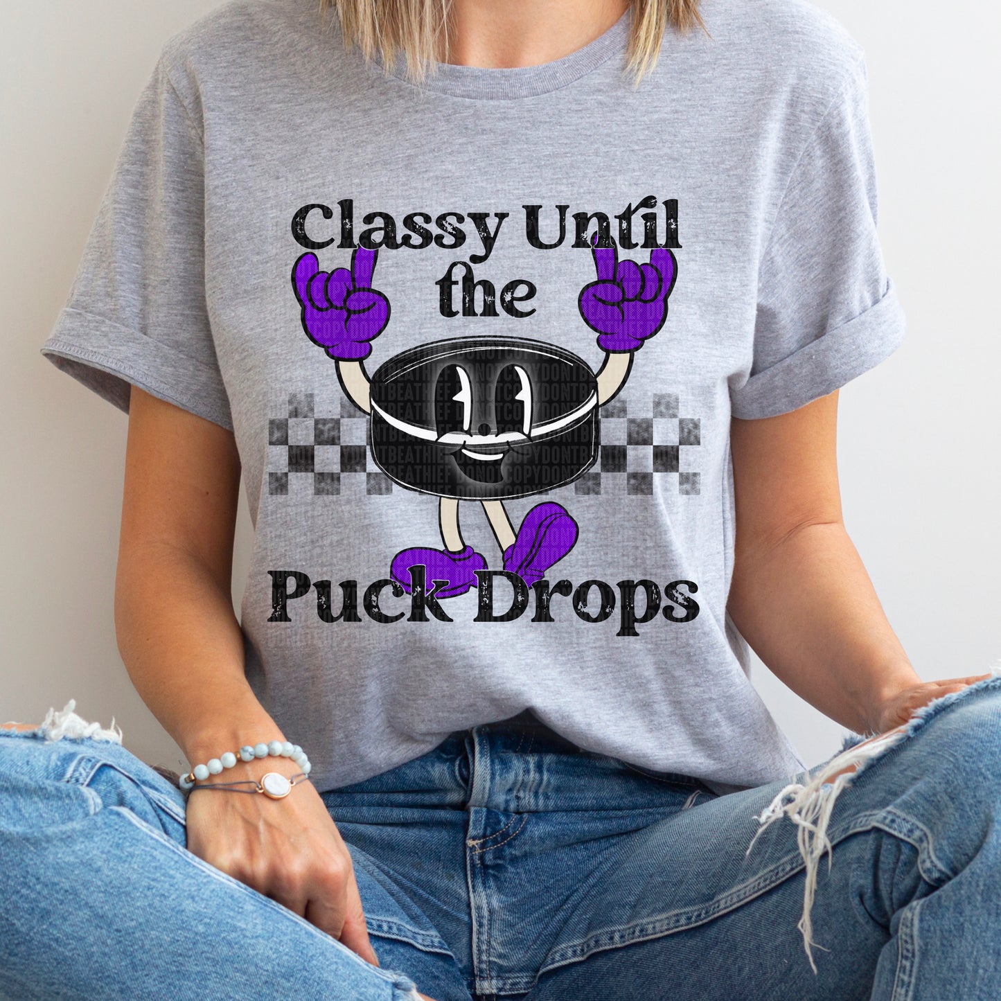 Classy Until the Puck Drops Purple