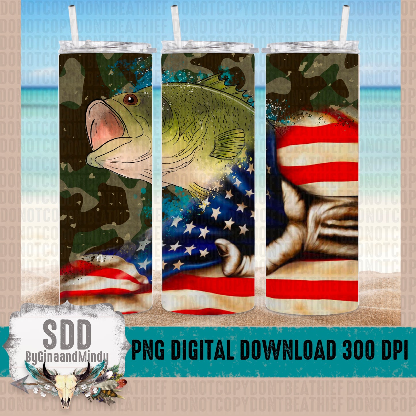 Fishin Flag Camo Tumbler