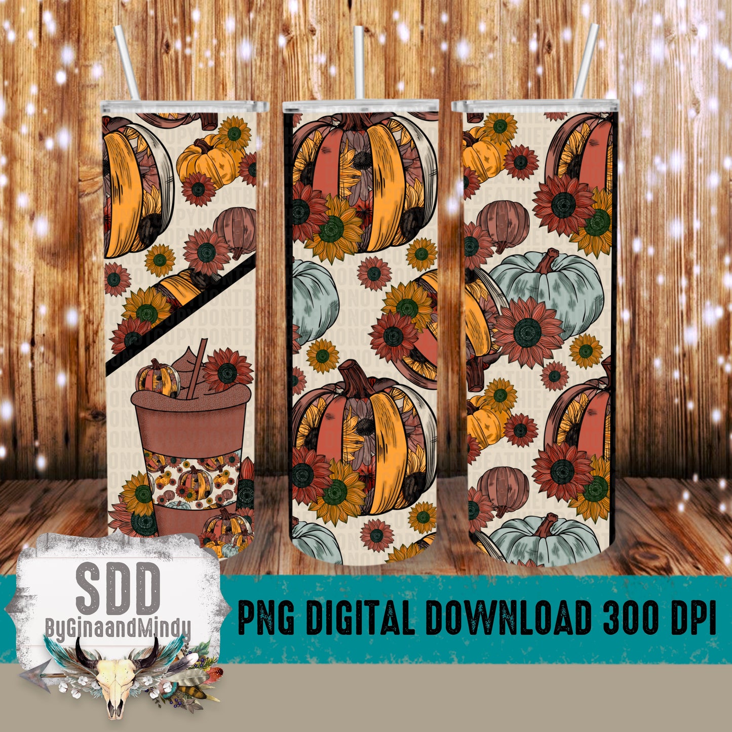 Floral Pumpkin Frappe Tumbler