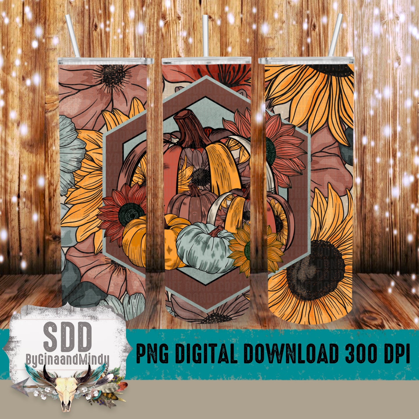 Floral Pumpkin Tumbler