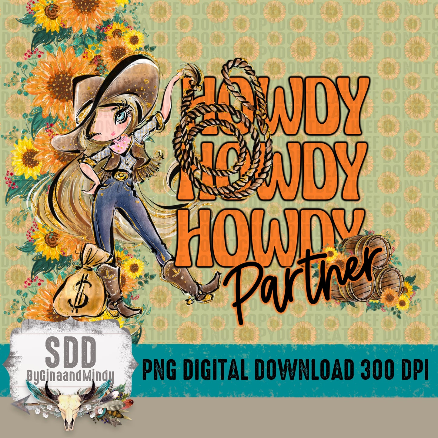 Howdy Partner Blonde Tumbler Wrap