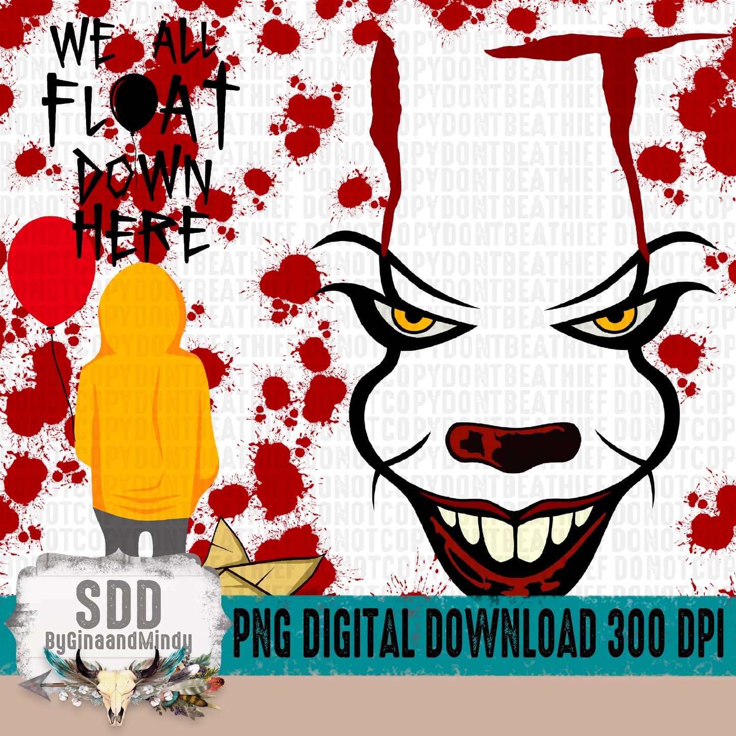 Halloween We All Float Down Here 20 oz Tumbler Wrap