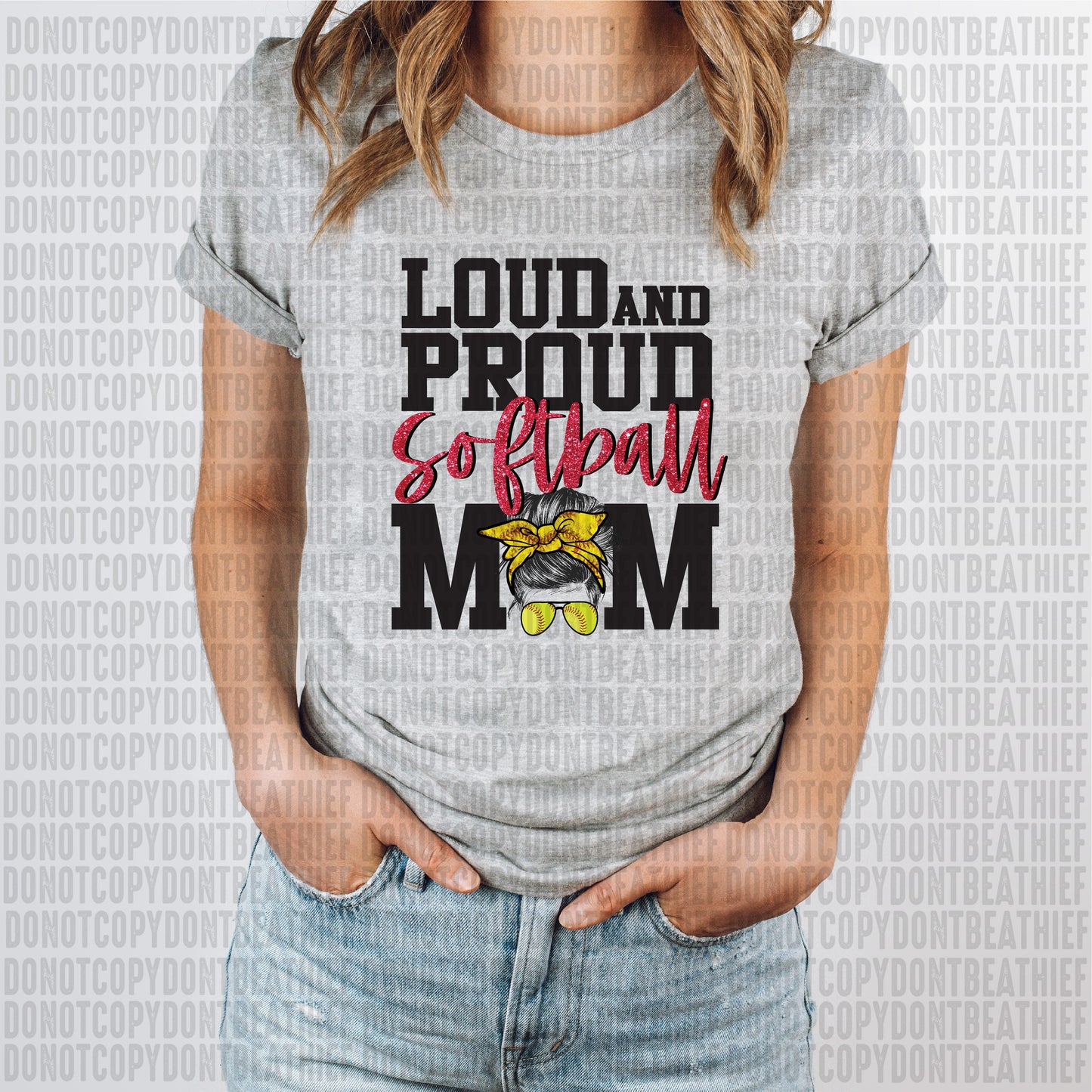 Loud Proud Softball Mom Red