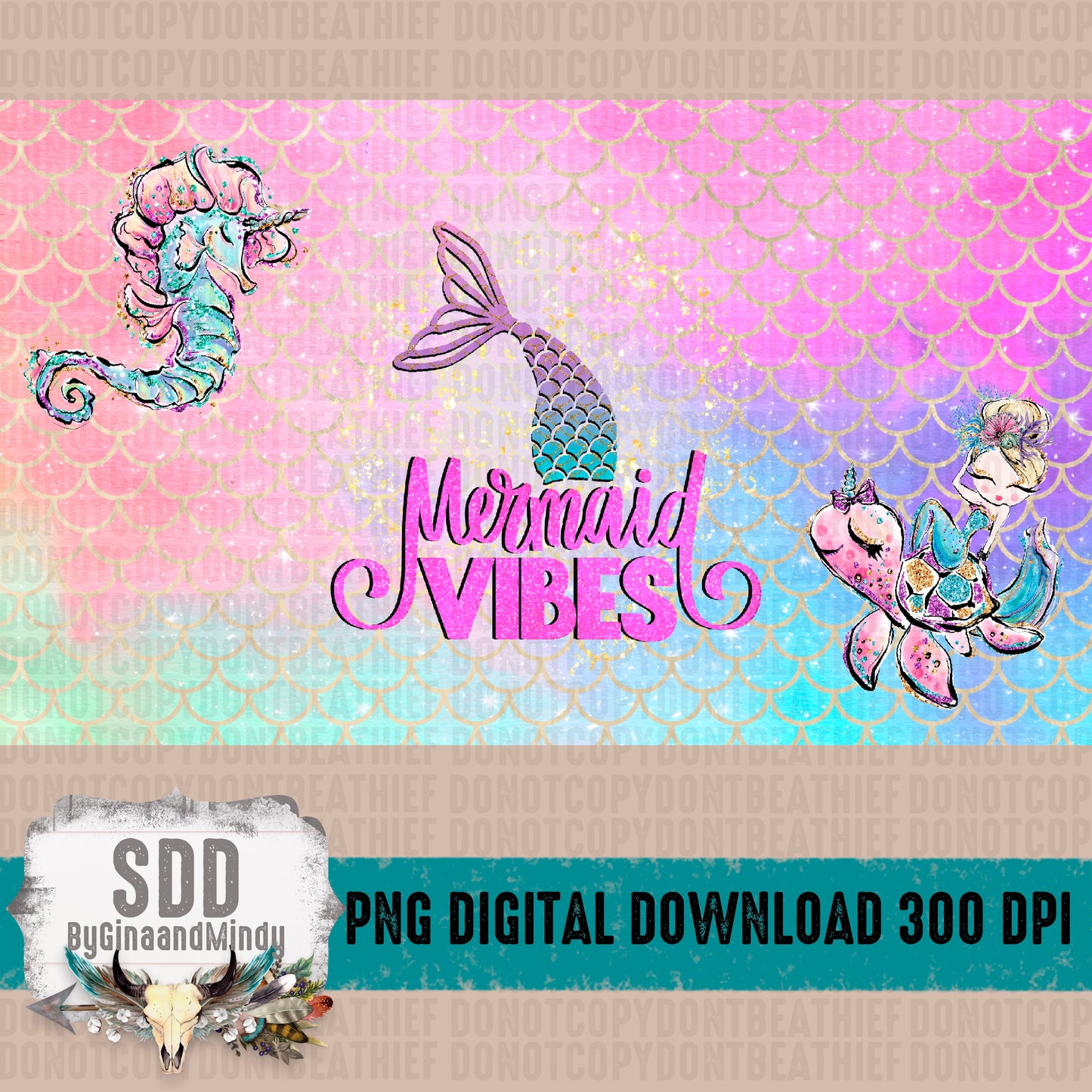 Mermaid Vibes Kids Tumbler 12oz