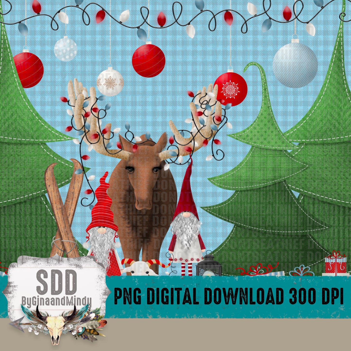 Moose Gnome Christmas Skinny Tumbler