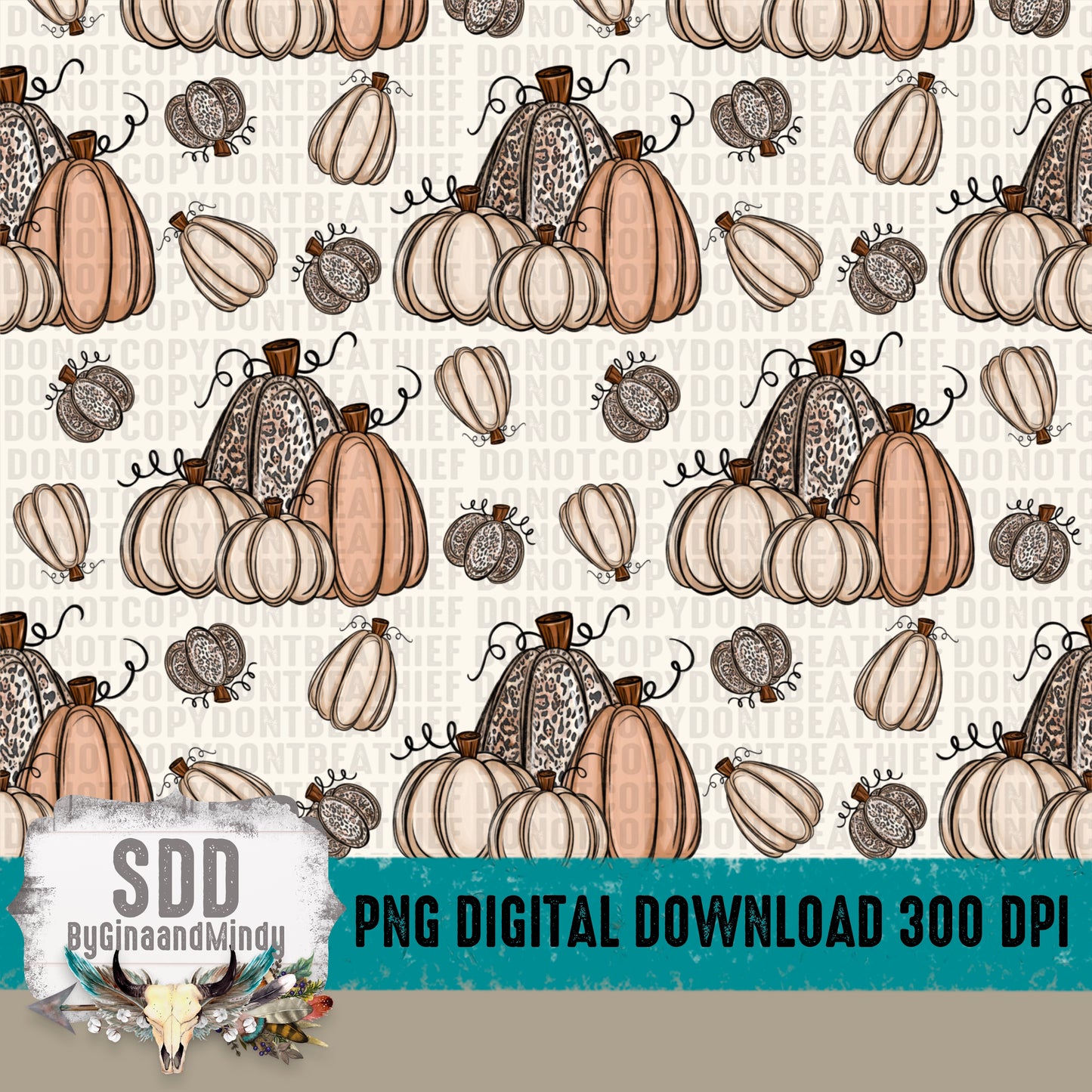 Pumpkins Seamless Pattern & Skinny Tumbler 20 oz wrap