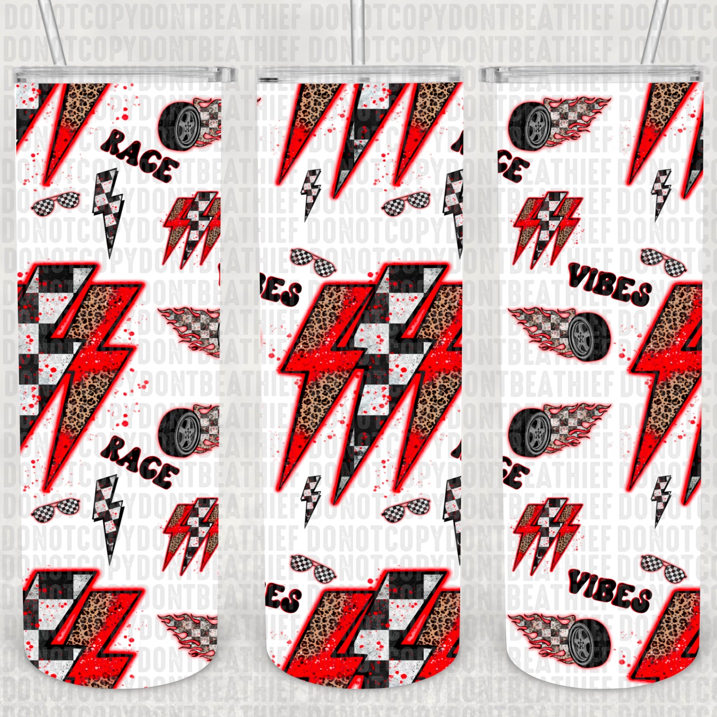 Race Vibes Skinny Tumbler Seamless Pattern Wrap