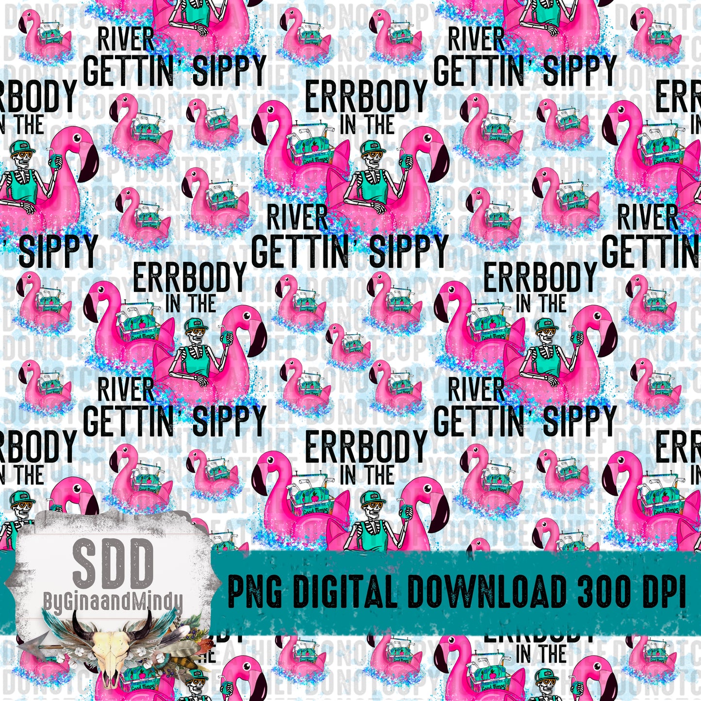 Sippy Flamingos River Seamless