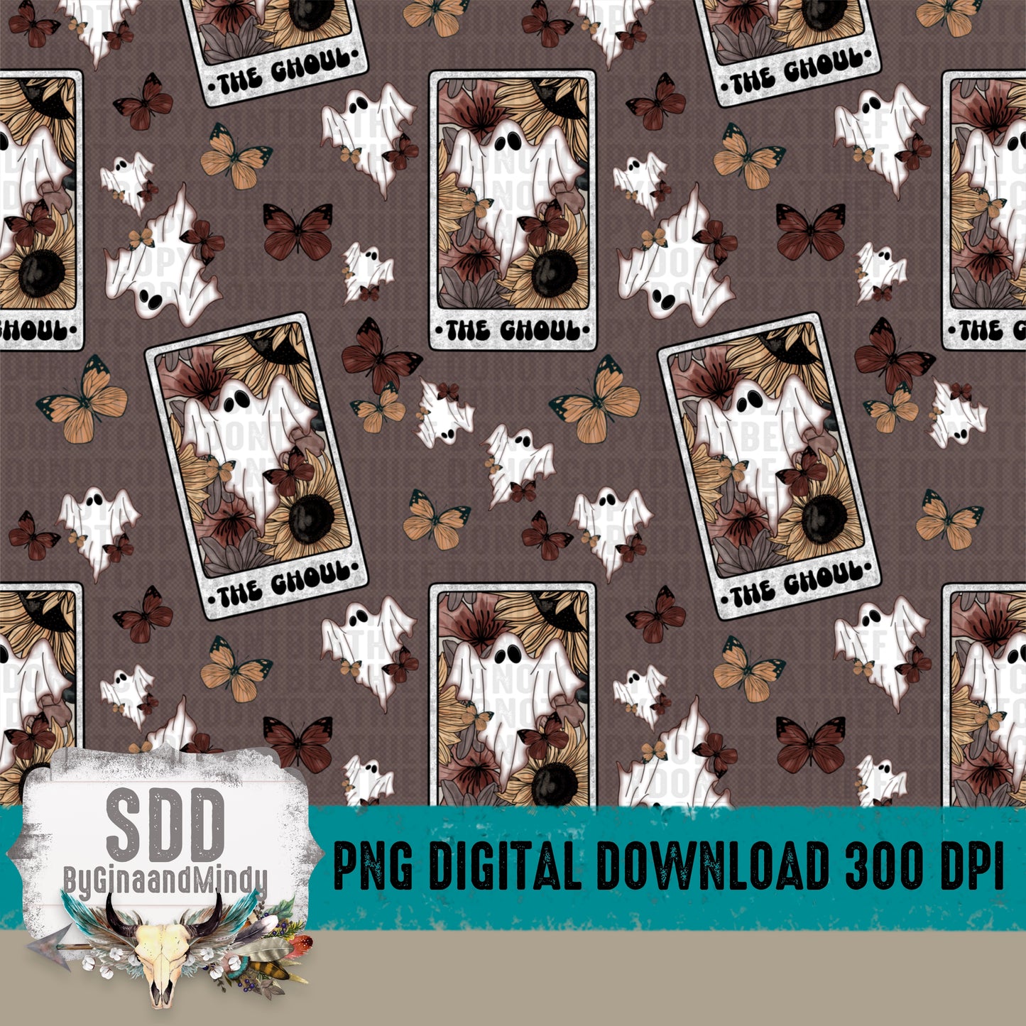 The Ghoul Seamless Pattern & Skinny Tumbler 20 oz wrap