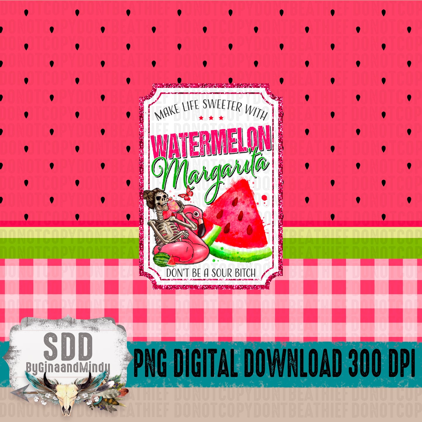 Watermelon Margarita 20 oz Tumbler Wrap