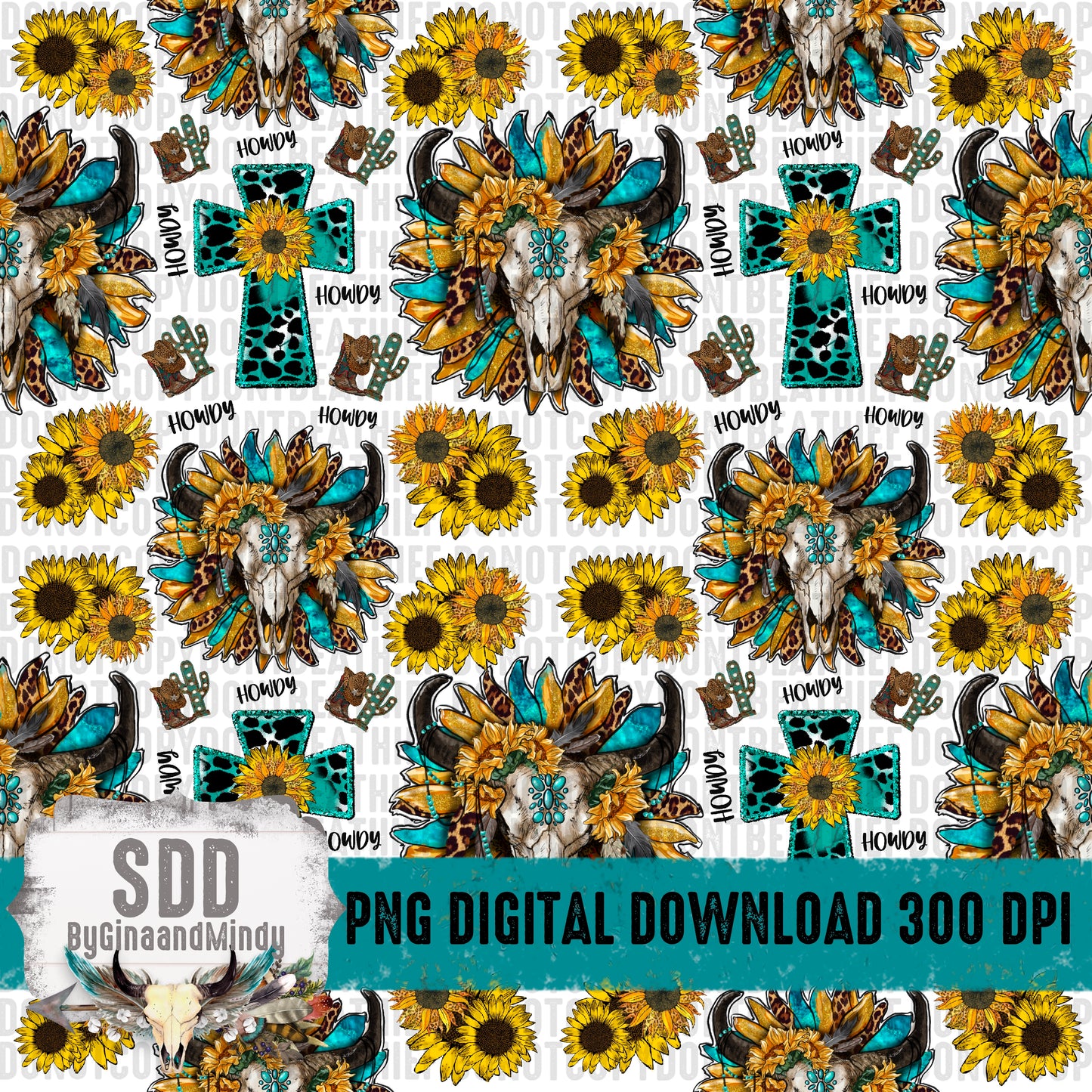 Western Sunflower Skinny Tumbler Wrap