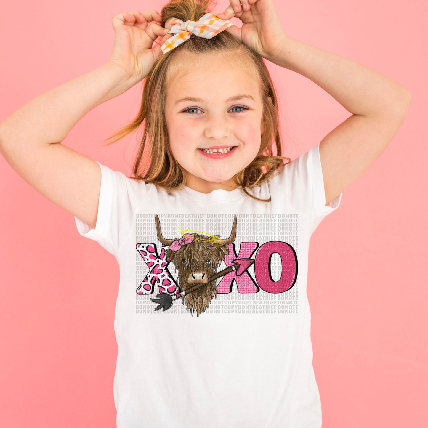 XOXO Highland Cow Pink