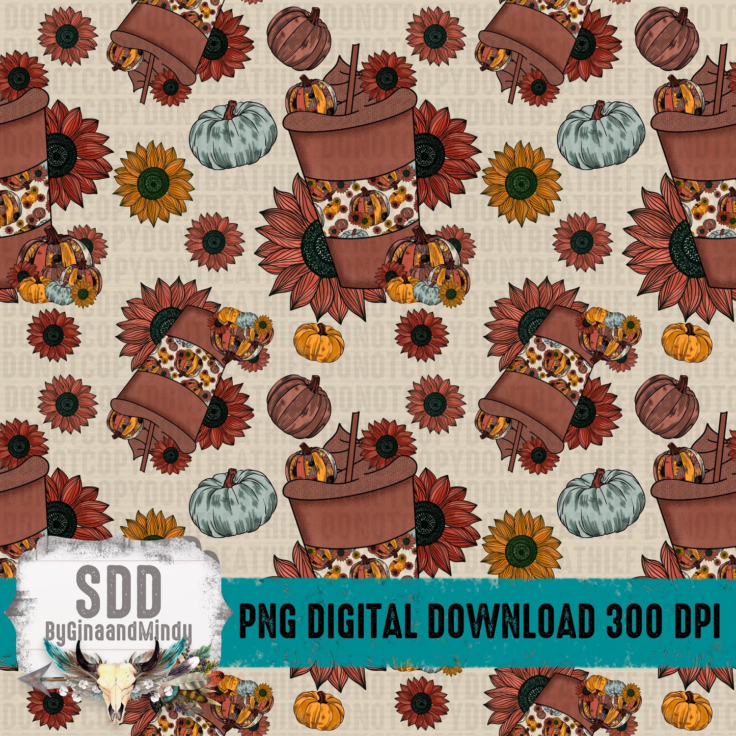 Fall Floral Frappe Seamless