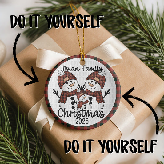 Snowman Family DIY Ornament; 3
