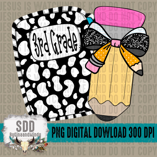 Leopard Pencil Bow; 3rd Grade