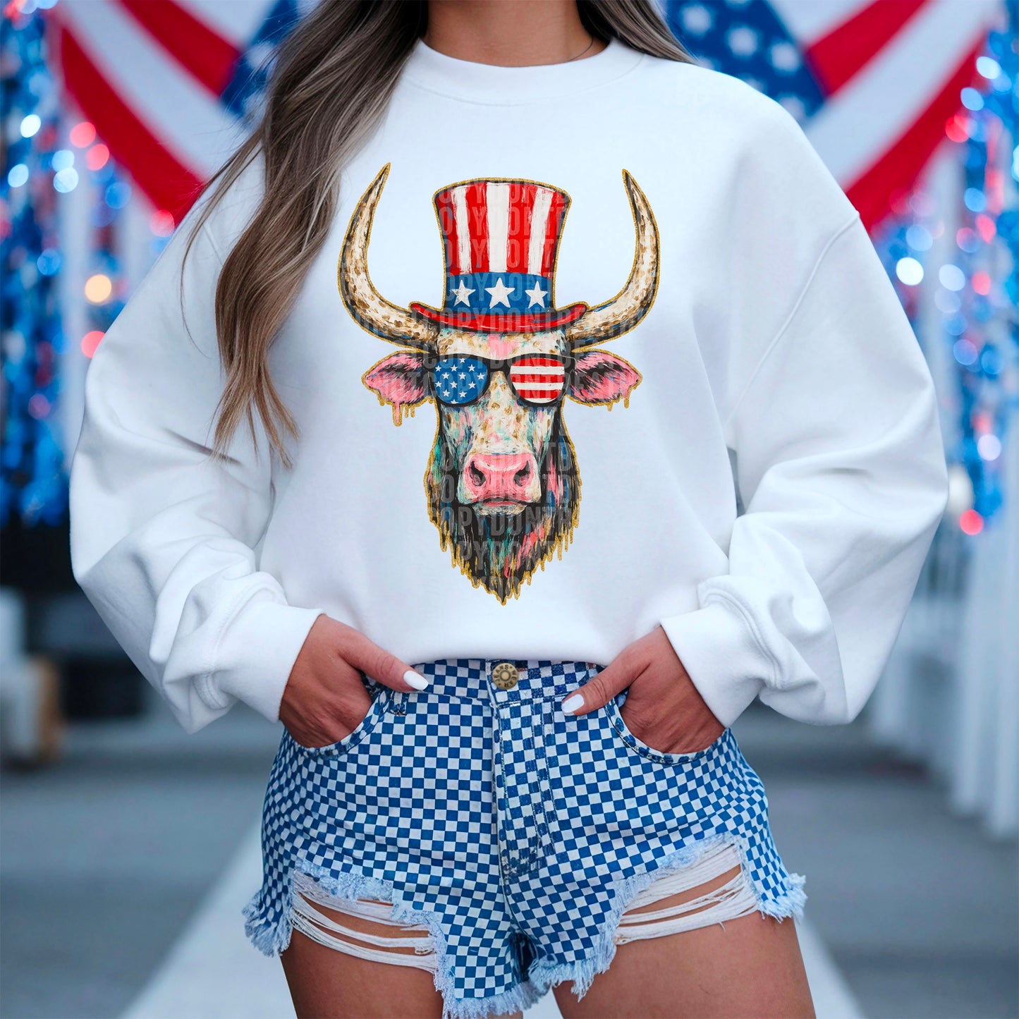 4th of July Highland Cow