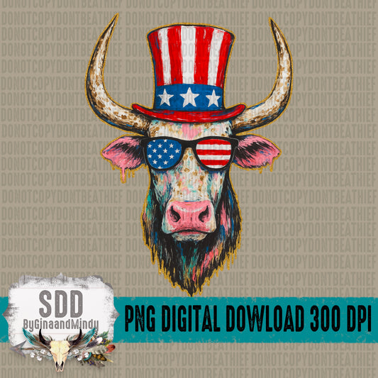 4th of July Highland Cow