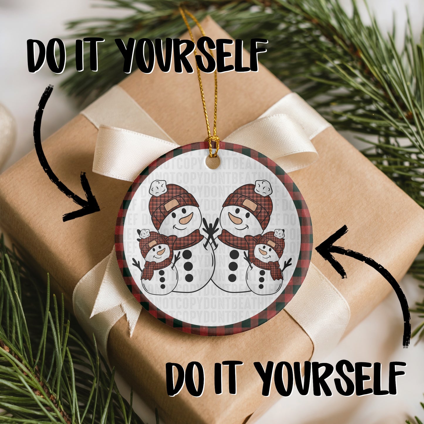 Snowman Family DIY Ornament; 4