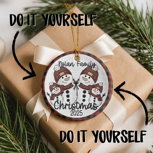 Snowman Family DIY Ornament; 4