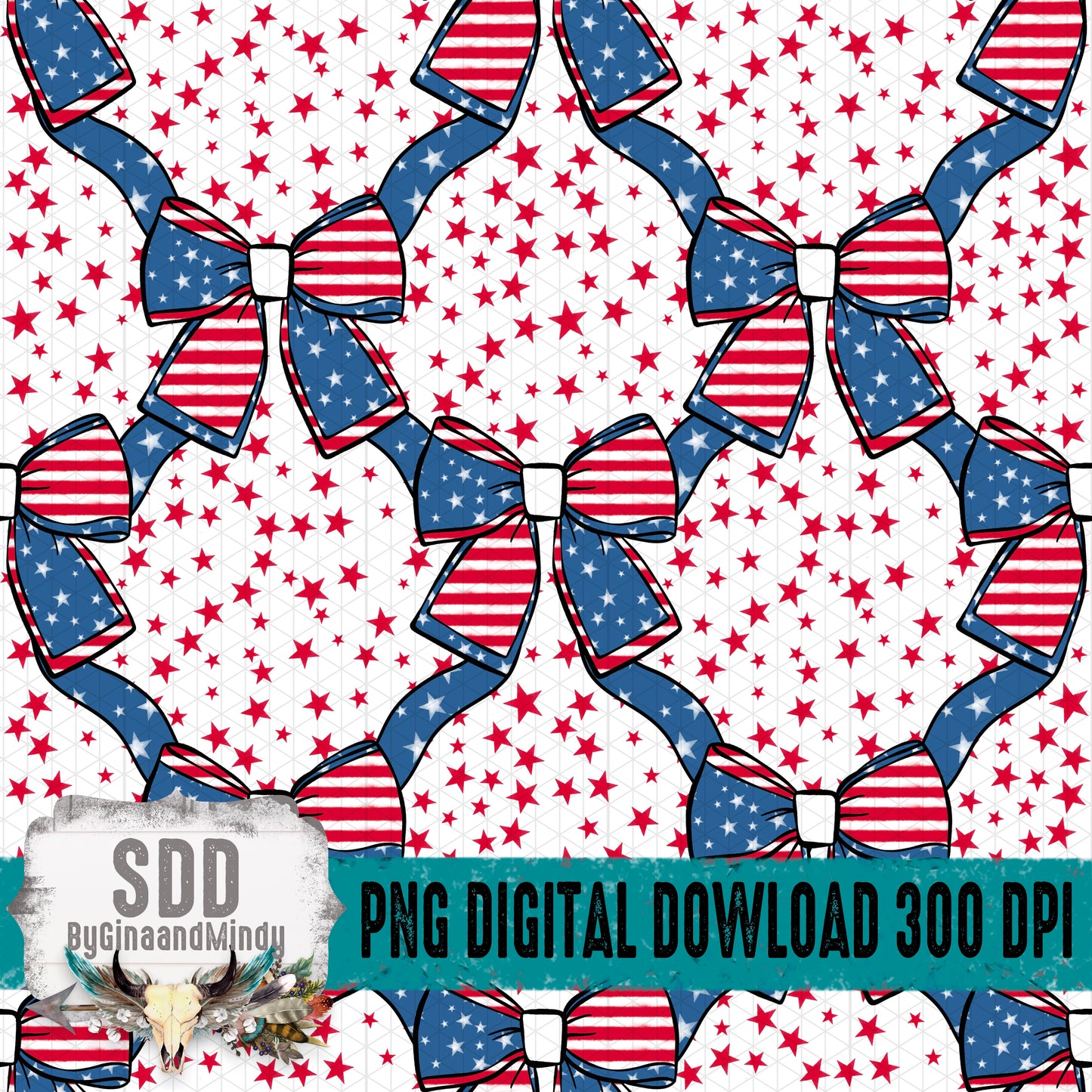 Coquette Patriotic Bow Seamless Bundle