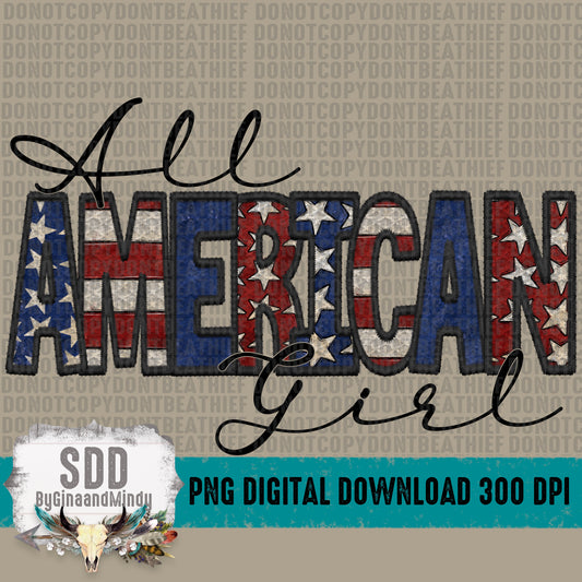 All American Girl (Faux Embroidery)