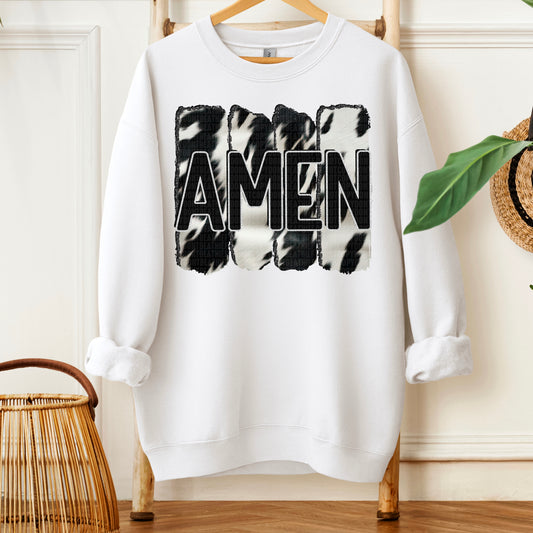 Amen Cowhide (Black & White)