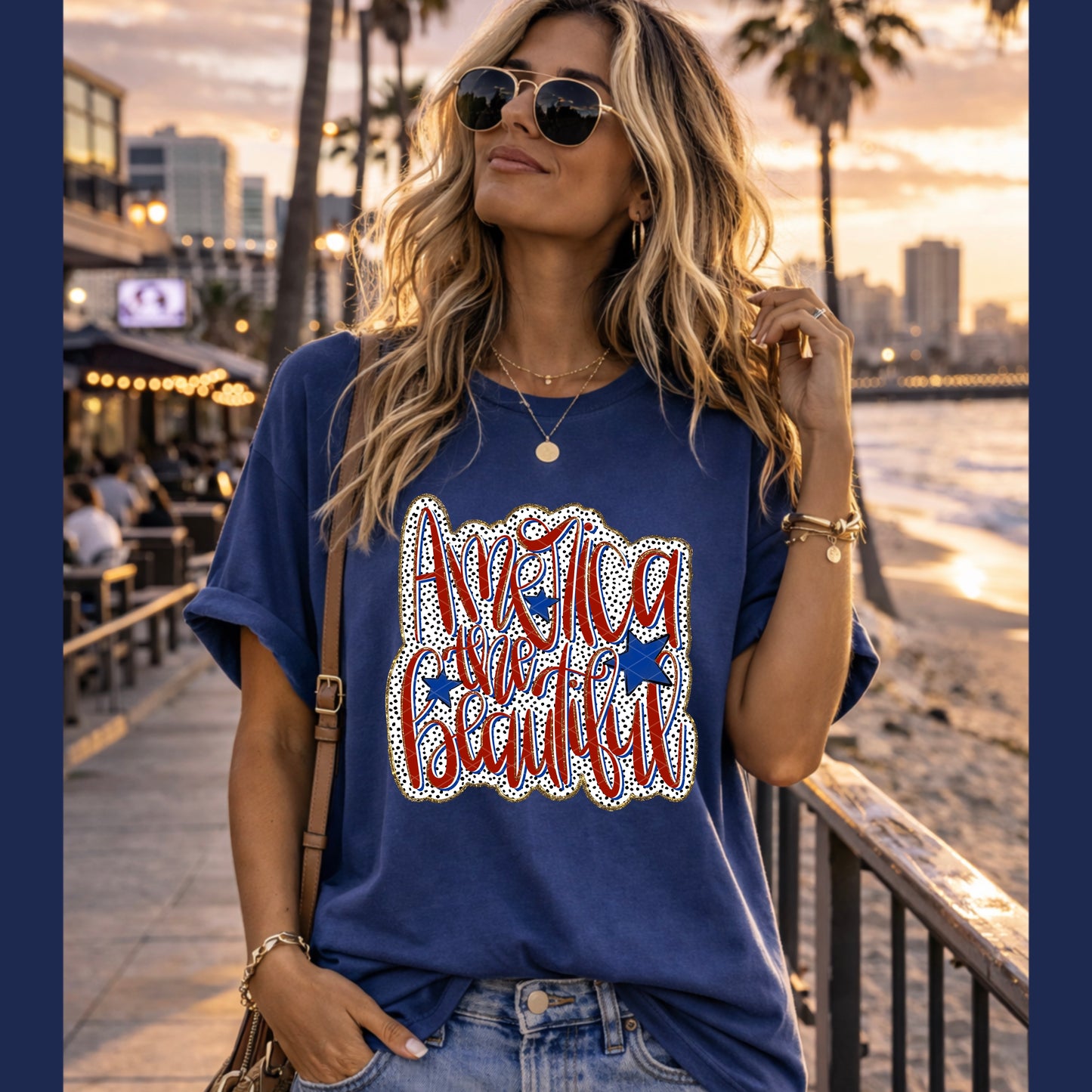 America the Beautiful Script Doodle