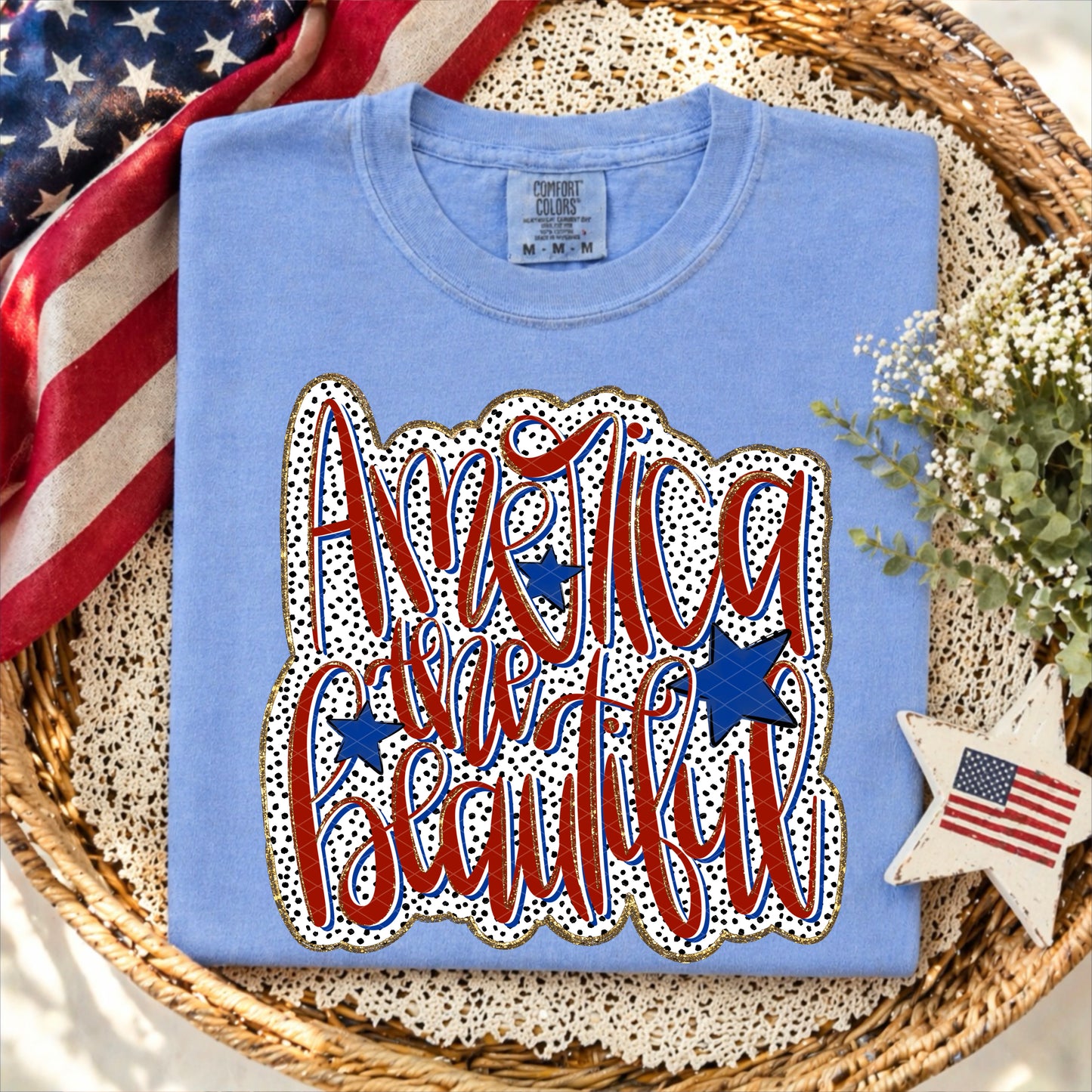 America the Beautiful Script Doodle