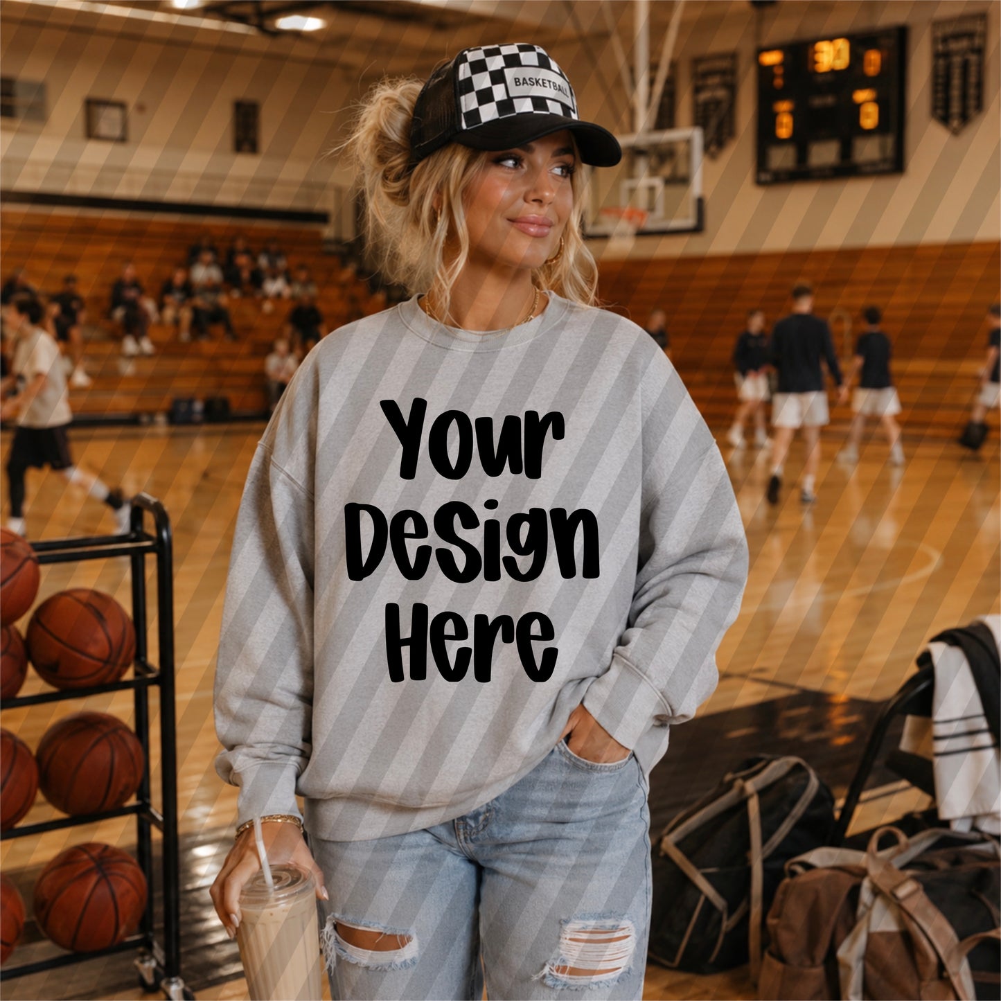 Ash Grey Basketball Mockup
