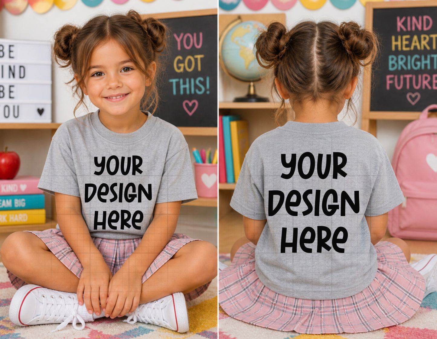 Athletic Grey School Front & Back