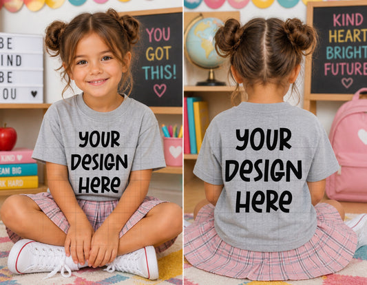 Athletic Grey School Front & Back