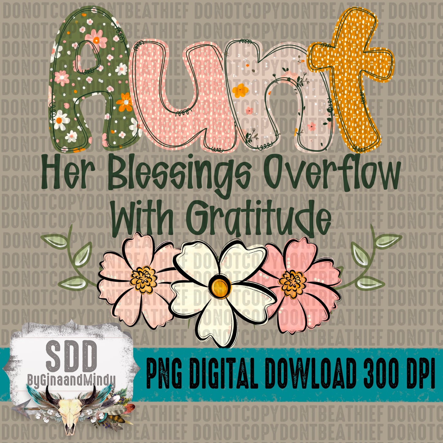 Boho Floral; Aunt