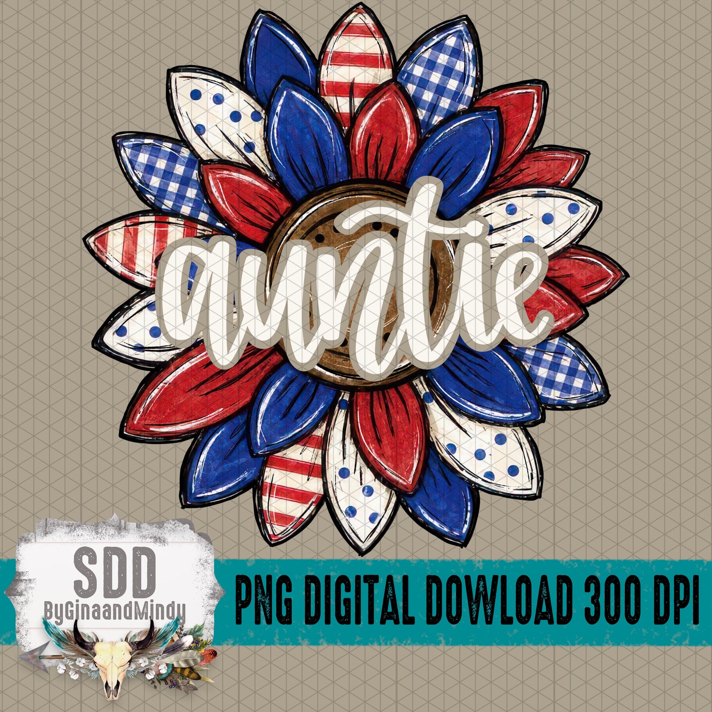 Patriotic Sunflower Collection; Auntie