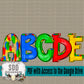 Autism Awareness Doodle Alpha Set (5 Set Uppercase, Lowercase, 0-9, + Special Characters)