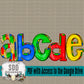 Autism Awareness Doodle Alpha Set (5 Set Uppercase, Lowercase, 0-9, + Special Characters)