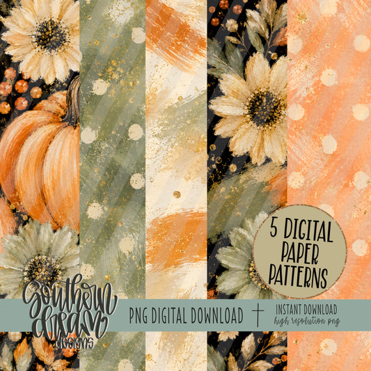 Autumn Meadow Collection Digital Paper (Not Seamless)
