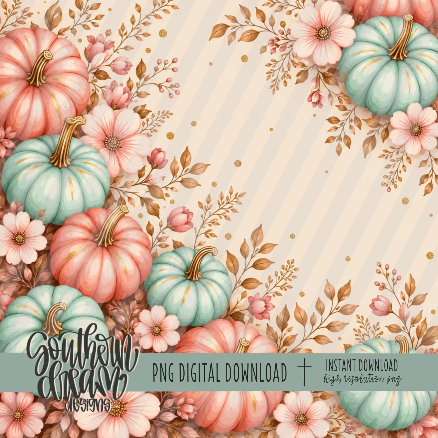 Autumn Pumpkin Patch Digital Paper BUNDLE (Not Seamless)