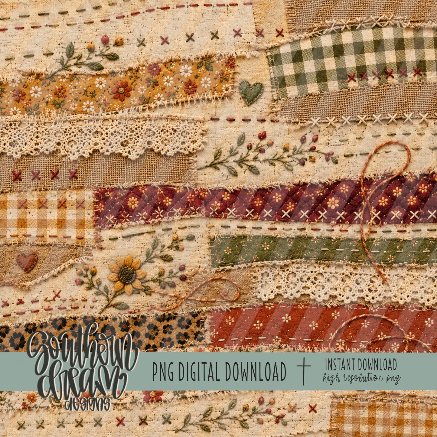Patchwork and Praise Digital Paper BUNDLE (Not Seamless)
