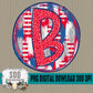 Patriotic Brush Strokes Circle DIY/Personalize; B