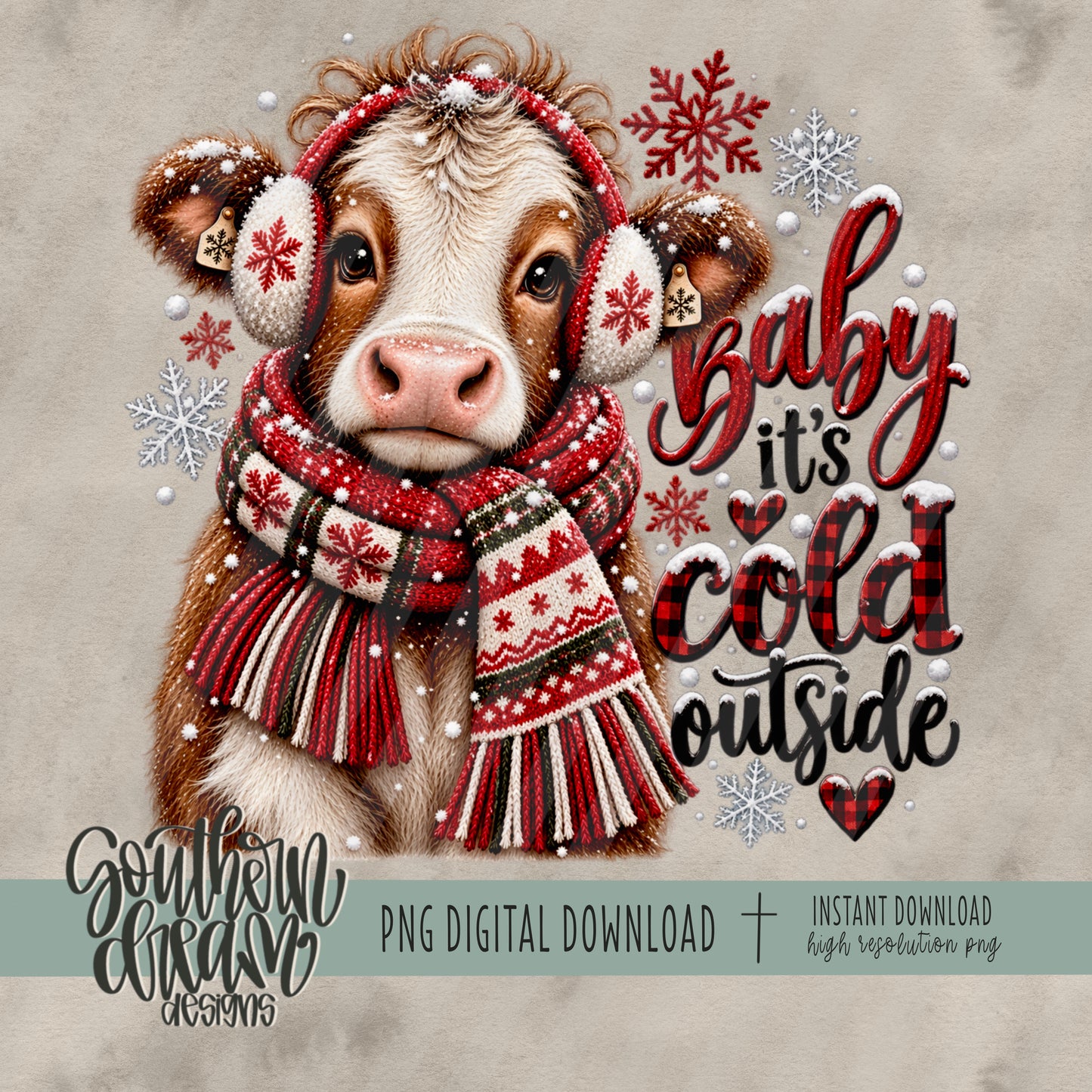 It's Cold Outside Christmas Cow