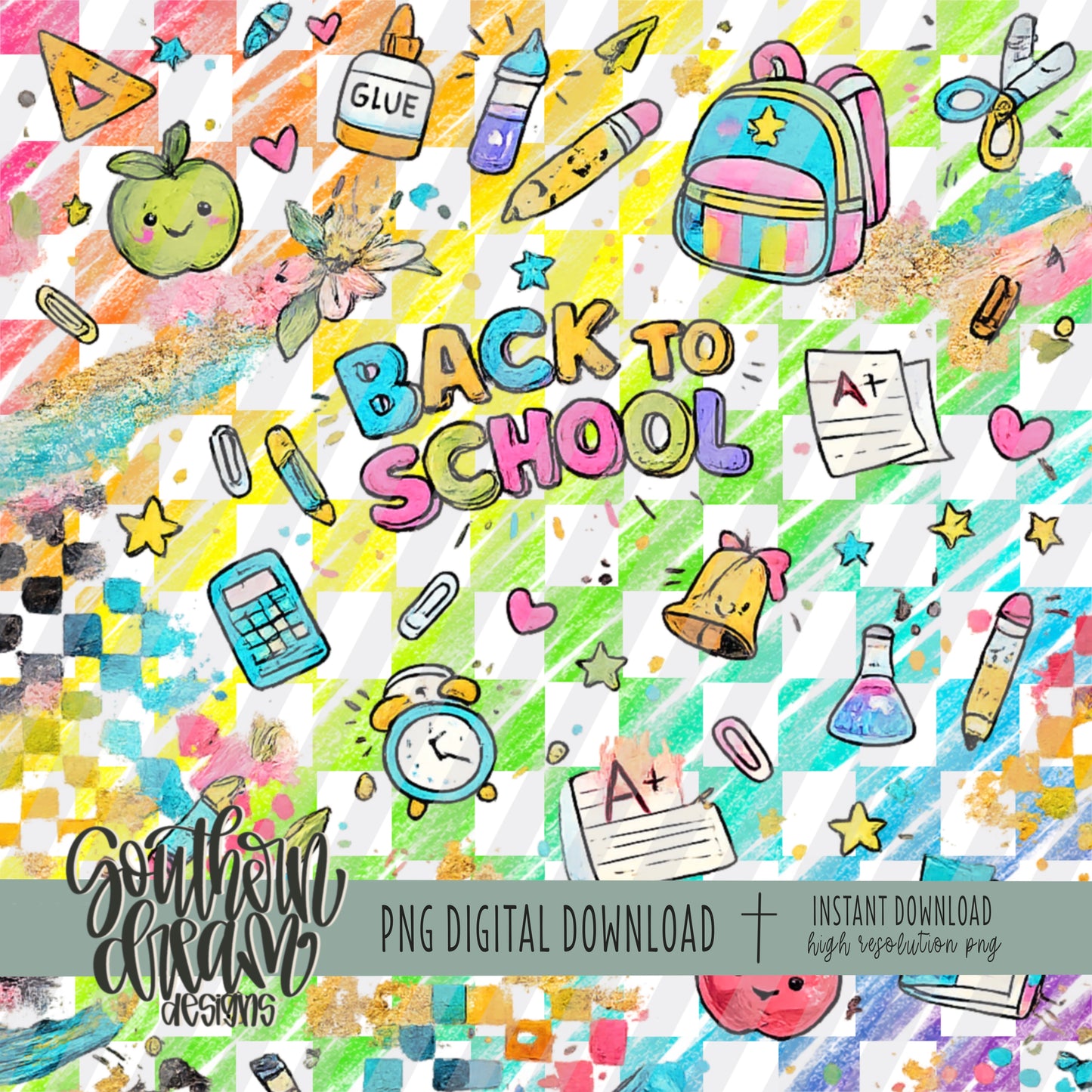 Back to School Digital Paper Bundle Set (Not Seamless)