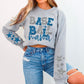 Baseball Mama Bundle With Stars; Blue & Silver (White)