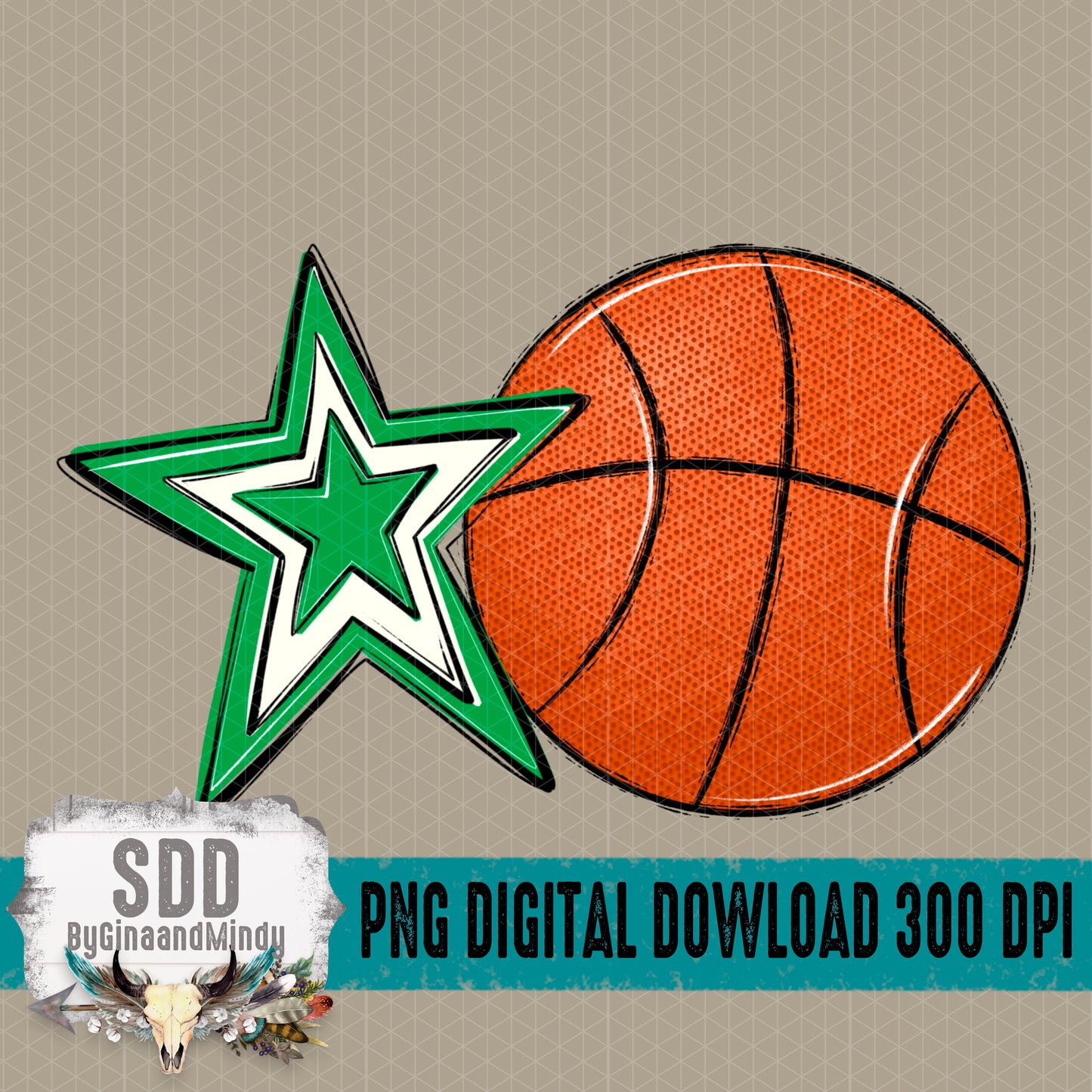 Basketball Mom; Green & White