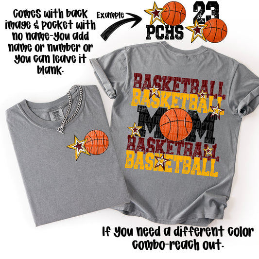 Basketball Mom; Maroon & Yellow Gold