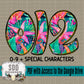 Beachy Summer Floral Doodle Alpha Set (1 Set Uppercase & Lowercase, 0-9, + Special Characters)